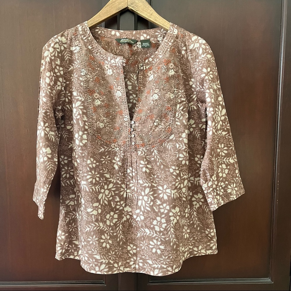 Eddie Bauer 100% Cotton Women’s Floral Blouse, Medium